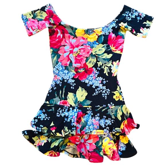 1980s Betsey Johnson Punk Label Dress Black Floral Size S or M  Off the Shoulder - Picture 14 of 14